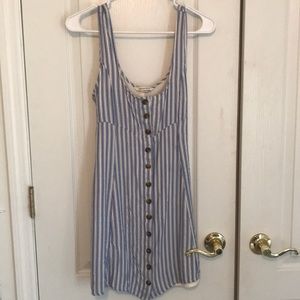 Blue striped American Eagle Button Up Dress